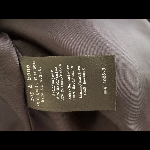 Rag And Bone Button Down Wool Jacket Size 2 - Picture 5 of 5